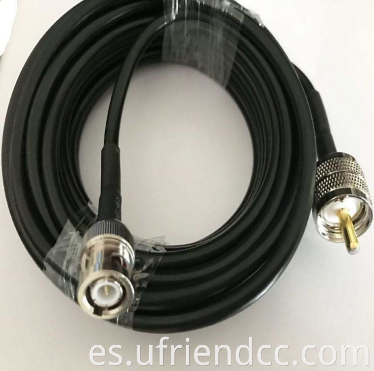 Conectores masculinos BNC 50 ohmios RG58 Cable coaxial Black RF Coaxial UHF PL259 Masculino a masculino RG58 Cable coaxial 4m 10m